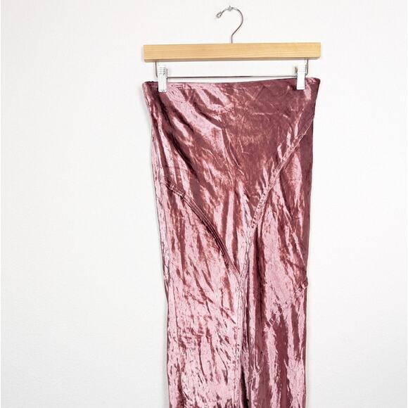 Free People Serious Swagger Pink Velvet Skirt Size S - Picture 3 of 7